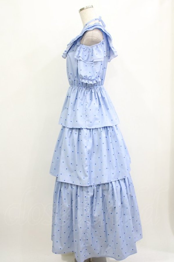 画像2: Ank Rouge / ハートdotオフショルロングワンピース M サックス H-26-01-20-008-CA-OP-NS-ZH (2)