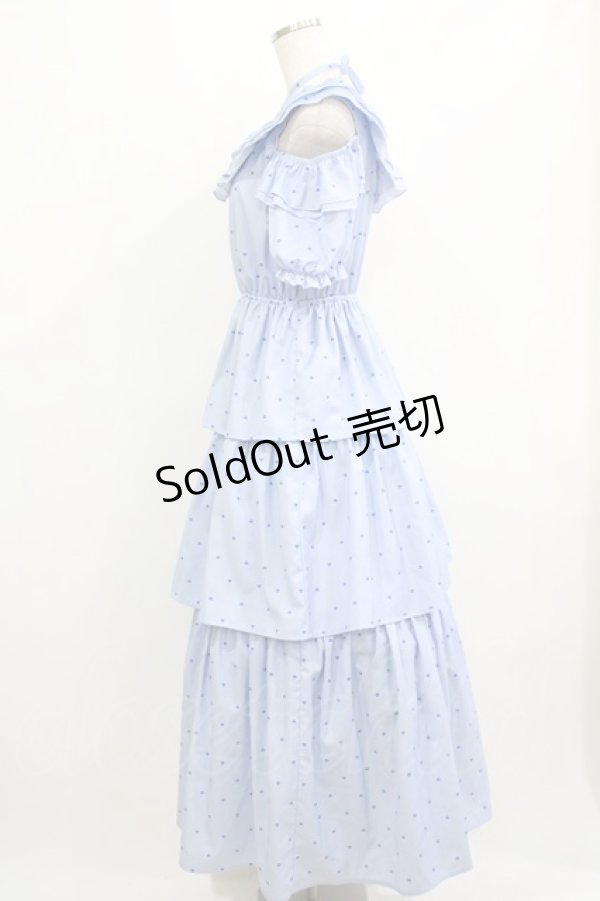 画像2: Ank Rouge / ハートdotオフショルロングワンピース M サックス H-26-01-20-008-CA-OP-NS-ZH (2)