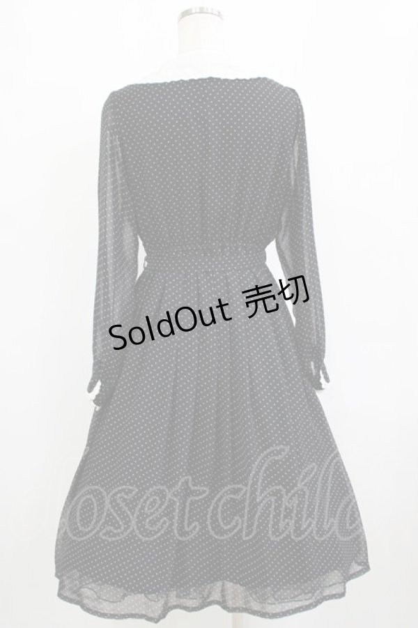 画像3: Fi.n.t / カットワーク開衿ドット柄ワンピース Free ブラック H-26-01-20-010-CA-OP-NS-ZH (3)