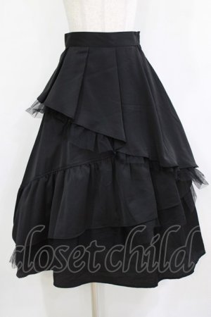 画像: an another angelus / チュールレイヤードラッフルスカート Free BLACK H-26-01-20-013-CA-SK-NS-ZH