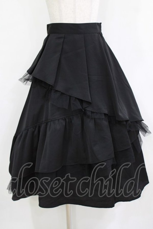 画像1: an another angelus / チュールレイヤードラッフルスカート Free BLACK H-26-01-20-013-CA-SK-NS-ZH (1)