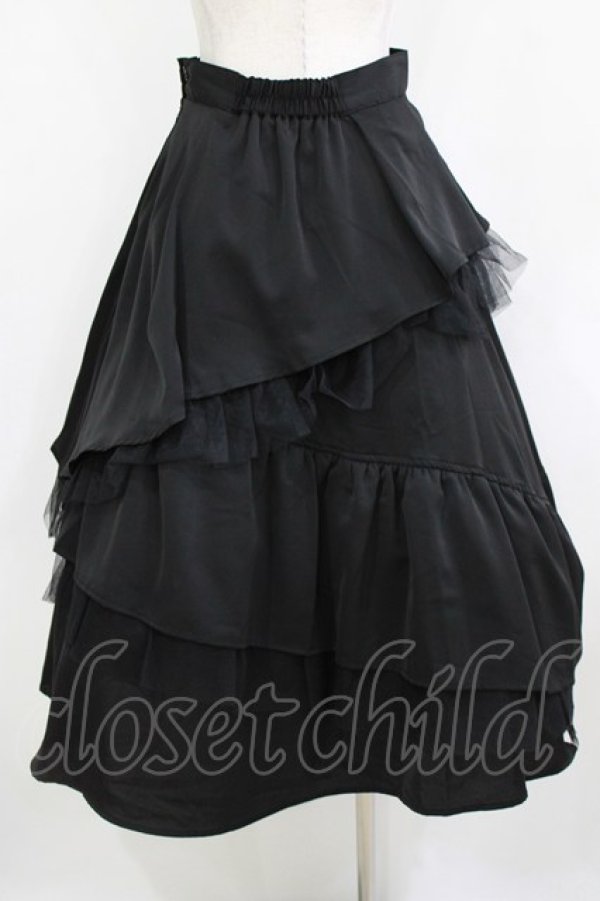 画像3: an another angelus / チュールレイヤードラッフルスカート Free BLACK H-26-01-20-013-CA-SK-NS-ZH (3)