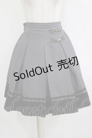 画像: axes femme / ビット付きバイカラーストライプスカート M グレー H-26-01-20-022-AX-SK-NS-ZH