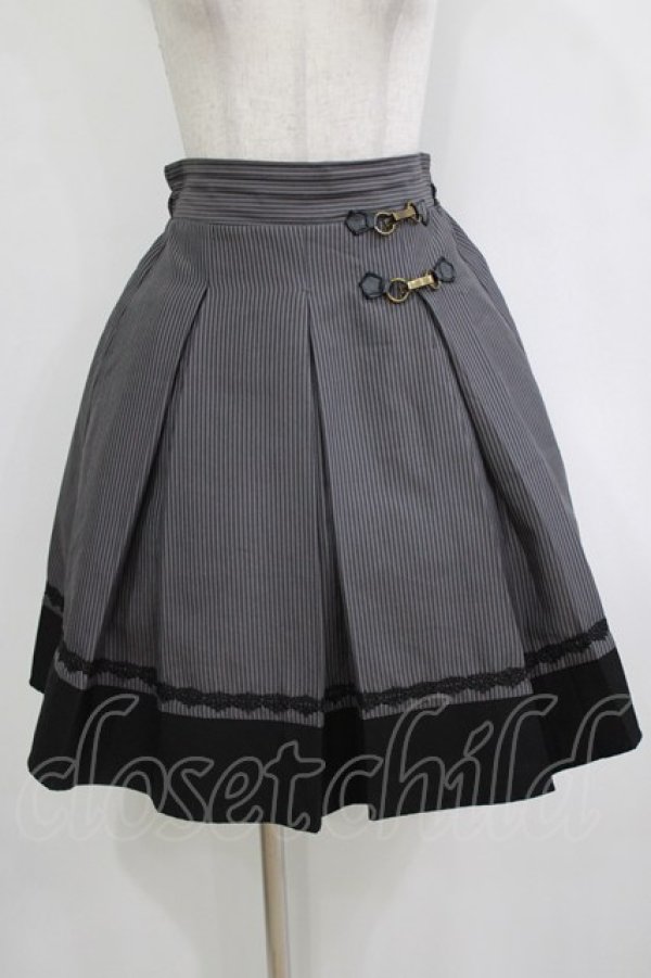 画像1: axes femme / ビット付きバイカラーストライプスカート M グレー H-26-01-20-022-AX-SK-NS-ZH (1)