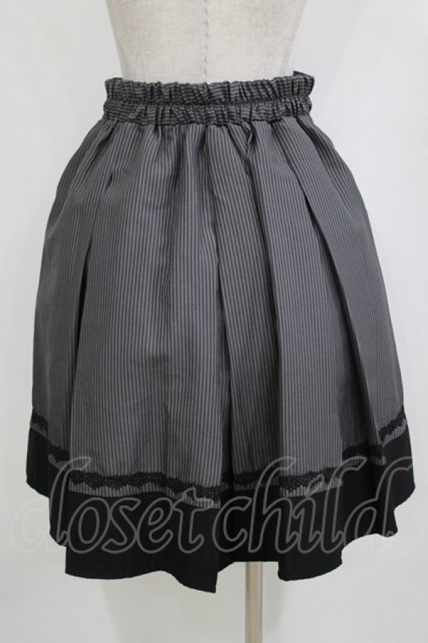 画像3: axes femme / ビット付きバイカラーストライプスカート M グレー H-26-01-20-022-AX-SK-NS-ZH (3)