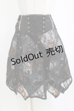 画像: Ozz oneste / 異素材ハイウエストスカート  黒 H-26-01-21-024-OO-SK-KB-ZH