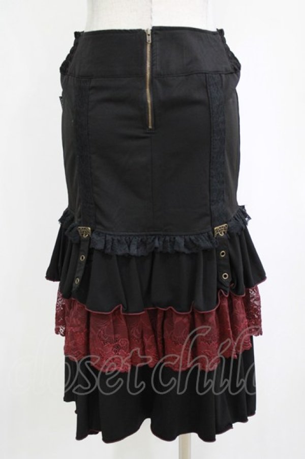 画像3: Ozz oneste / 薔薇刺繍タイトスカート  黒 H-26-01-21-025-OO-SK-KB-ZH (3)