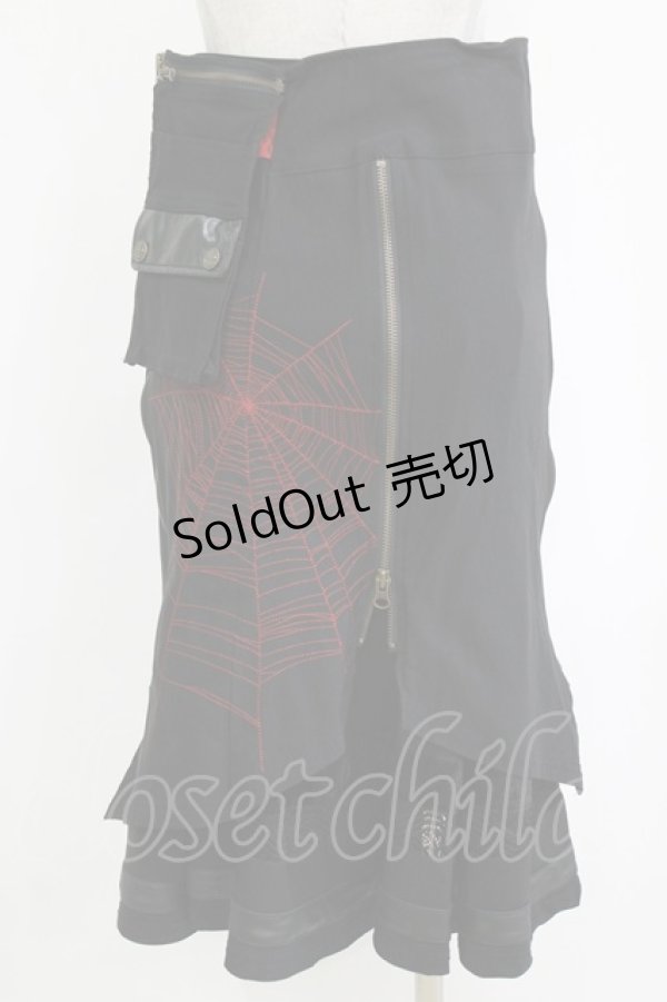 画像3: Ozz On / 刺繍オーバー付レイヤードスカート  ブラック H-26-01-21-026-OO-SK-KB-ZH (3)