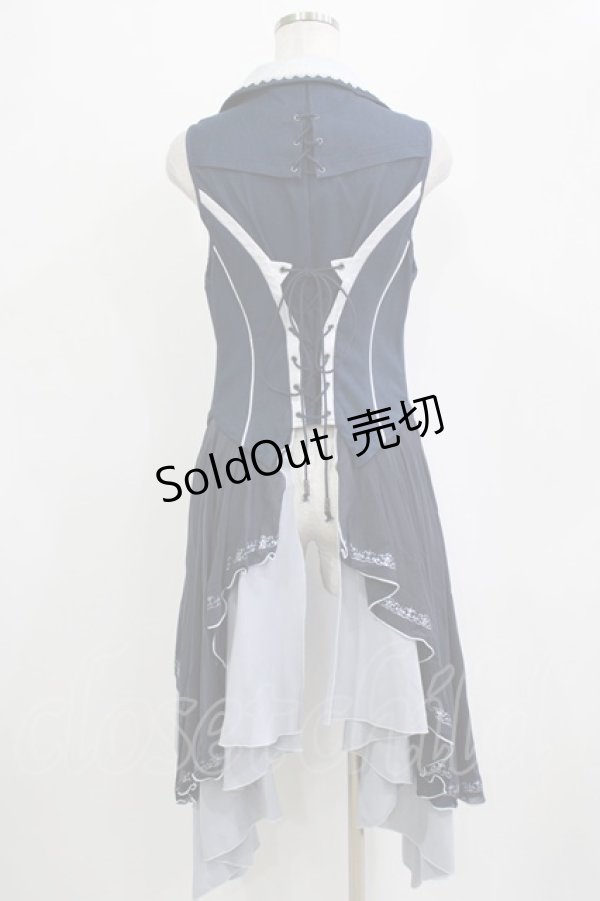 画像3: Ozz oneste / 薔薇刺繍オーバー付きベスト F 紺 H-26-01-21-027-OO-TO-KB-ZH (3)