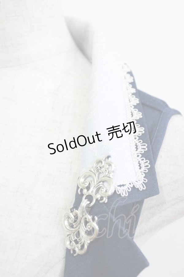 画像5: Ozz oneste / 薔薇刺繍オーバー付きベスト F 紺 H-26-01-21-027-OO-TO-KB-ZH (5)