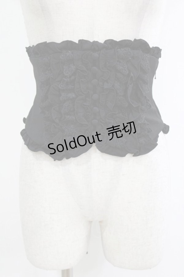 画像1: Sheglit / フリルリボンコルセット  ブラック H-26-01-21-031-EL-ZA-KB-ZH (1)