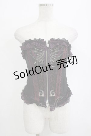 画像: Ozz oneste / レースフリル刺繍オーバーバストコルセット  黒×紫 H-26-01-21-032-OO-TO-KB-ZH