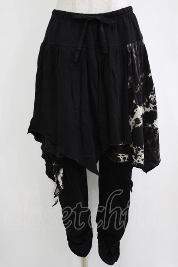 画像1: ALGONQUINS / レイヤードパンツ  黒 H-26-01-21-036-AL-PA-KB-ZH (1)