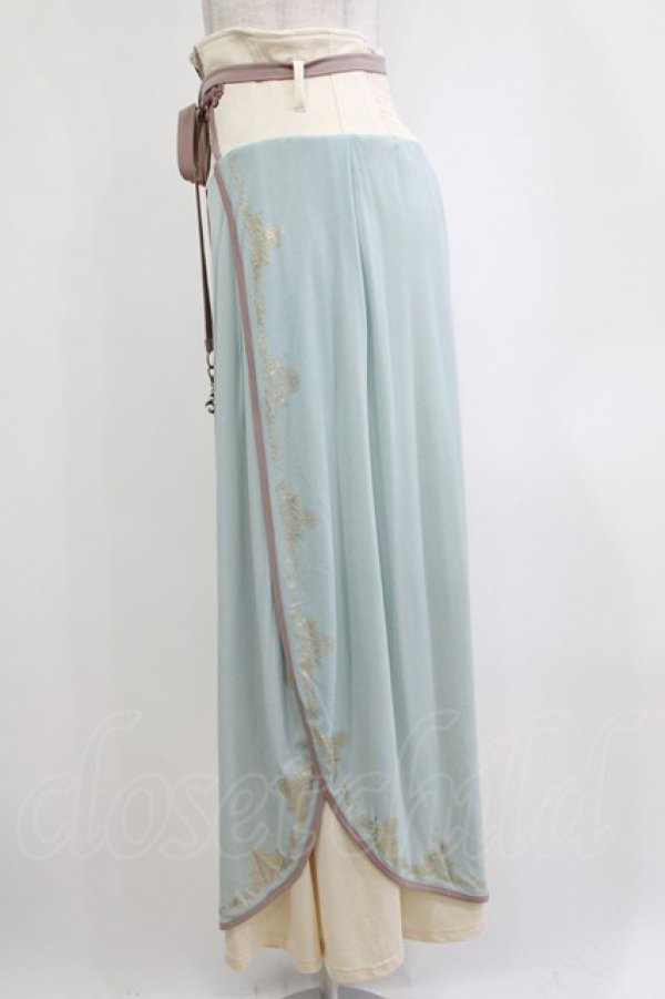 画像2: Ozz oneste / 和チャイナワイドパンツ  サックス H-26-01-21-038-OO-PA-KB-ZH (2)