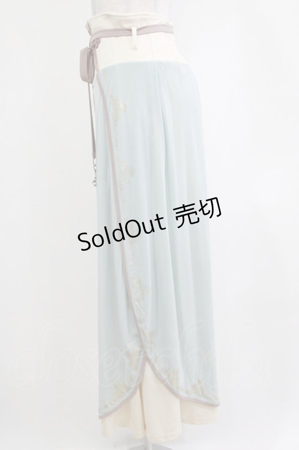 画像2: Ozz oneste / 和チャイナワイドパンツ  サックス H-26-01-21-038-OO-PA-KB-ZH (2)