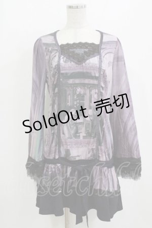 画像: OZZ ANGELO / 宗教画プリントチュニック  パープル H-26-01-21-040-OO-TO-KB-ZH