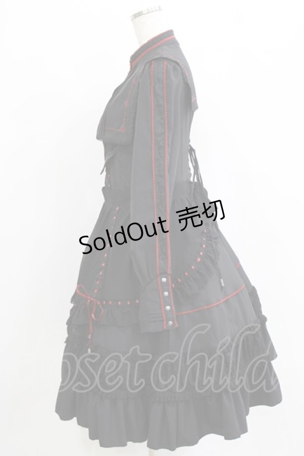 画像2: Ozz oneste / Elegant Roseワンピース  ブラック×レッド H-26-01-21-004-OO-OP-KB-ZH (2)