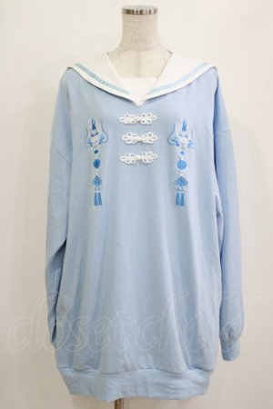 画像: LISTEN FLAVOR / ドラゴンチャイナセーラーワンピ  サックス H-26-01-21-041-PU-OP-KB-ZH