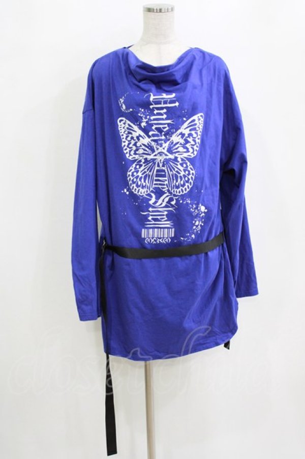 画像1: Deorart / ドレープネック・ベルト付バタフライカットソー L ブルー H-26-01-21-043-PU-TO-KB-ZH (1)