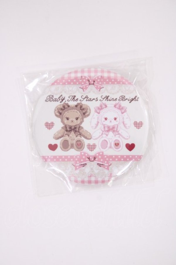 画像1: BABY,THE STARS SHINE BRIGHT / くみゃちゃんのSweet Heart Check柄缶バッジ  オフ/ピンク H-26-01-21-1010-BA-AC-NS-ZH (1)