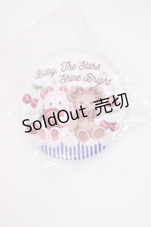 画像: BABY,THE STARS SHINE BRIGHT / くみゃちゃんのCherry Strawberry柄缶バッジ  オフ/ブルー H-26-01-21-1012-BA-ZA-NS-ZH