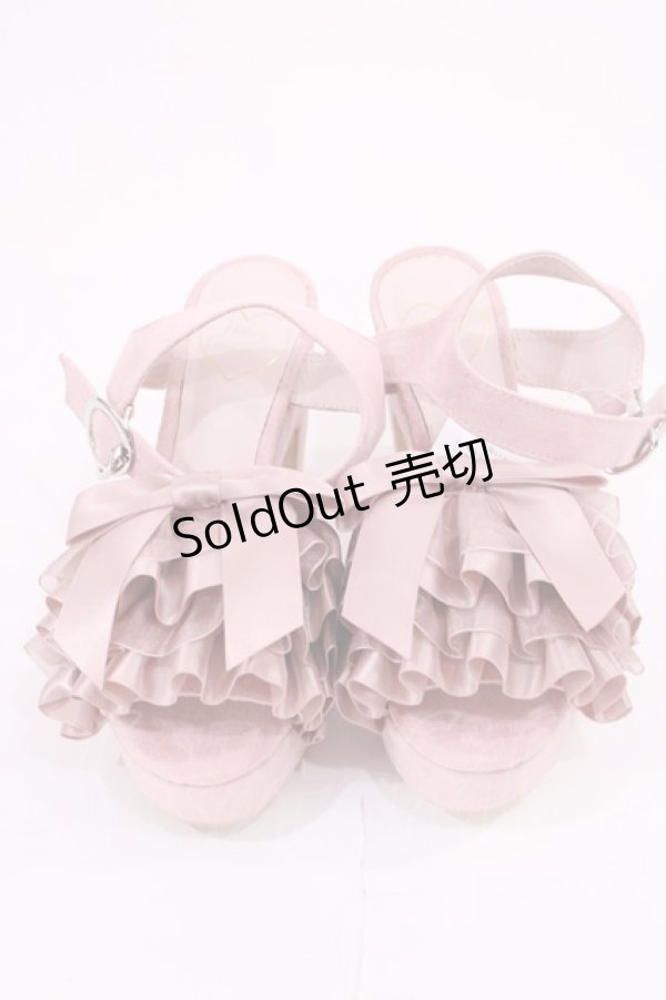画像1: Honey Cinnamon / フリルリボンサンダル S ピンク H-26-01-21-1023-LO-SH-NS-ZH (1)