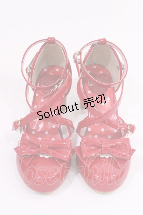 画像1: Angelic Pretty / Heartセパレートシューズ S レッド H-26-01-21-1024-AP-SH-NS-ZH (1)