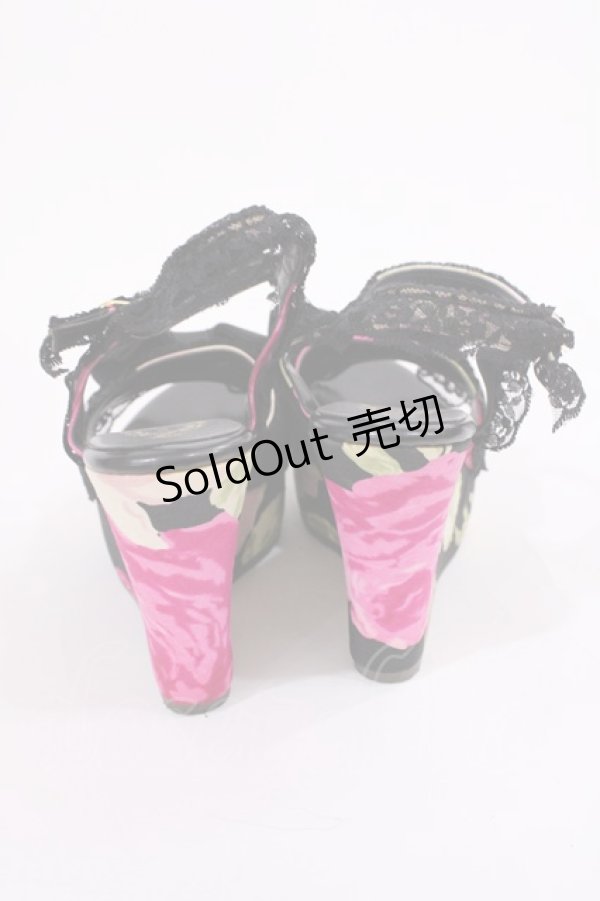 画像3: JESUS DIAMANTE / 新シシリアウエッジプリンセス S JAPONローズ柄ブラック H-26-01-21-1025-JE-SH-NS-ZH (3)