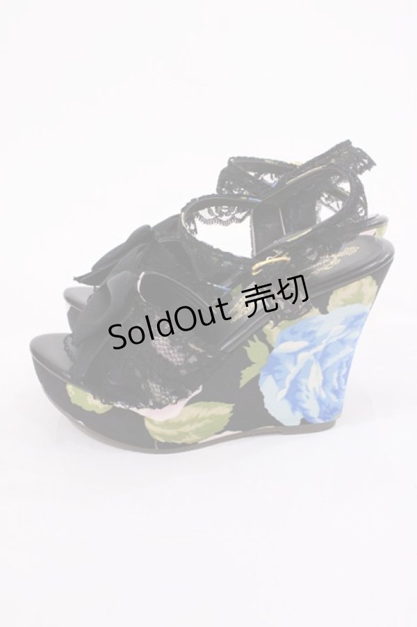 画像2: JESUS DIAMANTE / 新シシリアウエッジプリンセス S JAPONローズ柄ブルーローズ H-26-01-21-1026-JE-SH-NS-ZH (2)