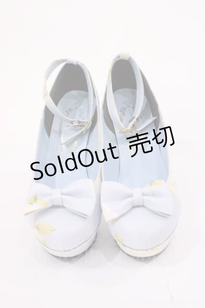 画像: JESUS DIAMANTE / ロココLadyワンリボンパンプス S グランヴィルホワイトローズ・サックス H-26-01-21-1027-JE-SH-NS-ZH