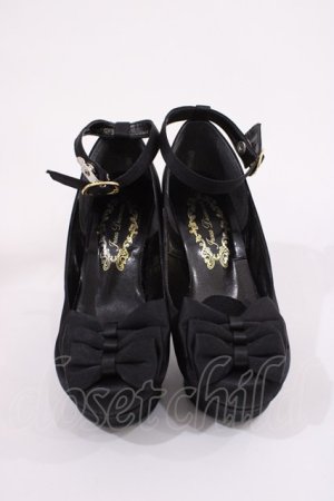 画像: JESUS DIAMANTE / ロココLadyワンリボンパンプス S ブラック H-26-01-21-1028-JE-SH-NS-ZH