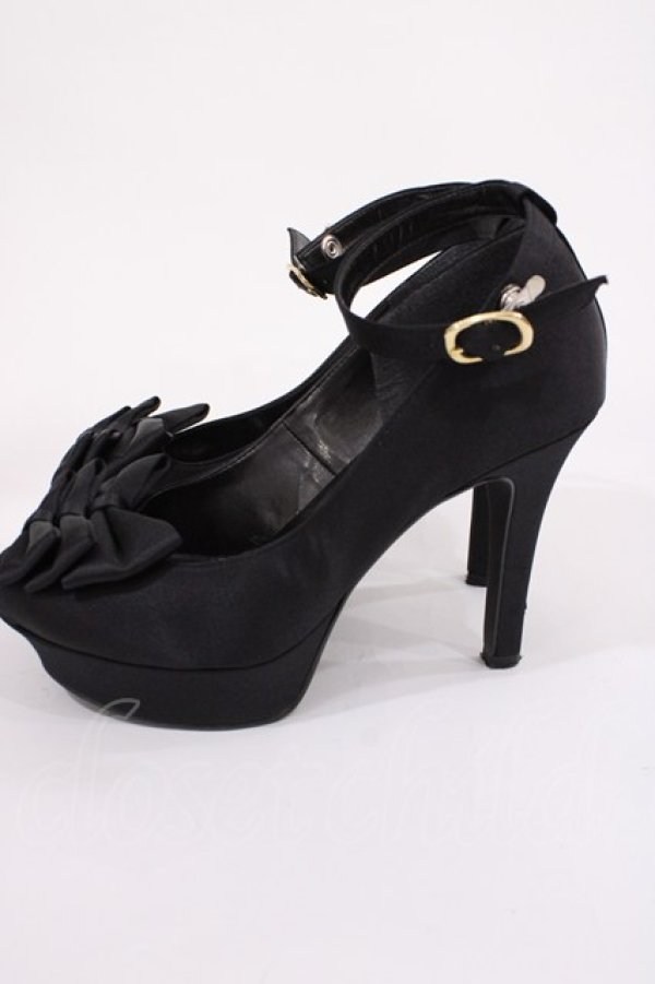 画像2: JESUS DIAMANTE / ロココLadyワンリボンパンプス S ブラック H-26-01-21-1028-JE-SH-NS-ZH (2)