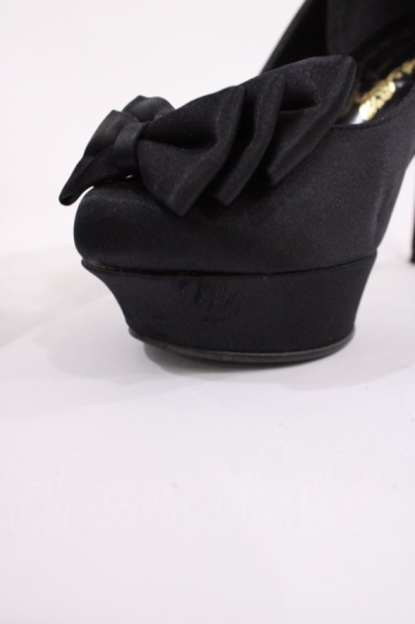 画像4: JESUS DIAMANTE / ロココLadyワンリボンパンプス S ブラック H-26-01-21-1028-JE-SH-NS-ZH (4)