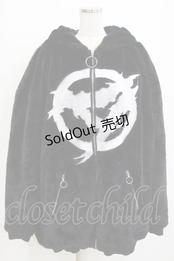 画像1: Amilige / 刺繍入りファーZIPコート  ブラック H-26-01-21-049-PU-CO-KB-ZH (1)