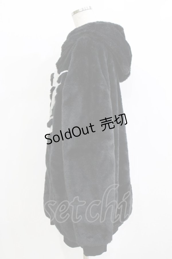 画像2: Amilige / 刺繍入りファーZIPコート  ブラック H-26-01-21-049-PU-CO-KB-ZH (2)