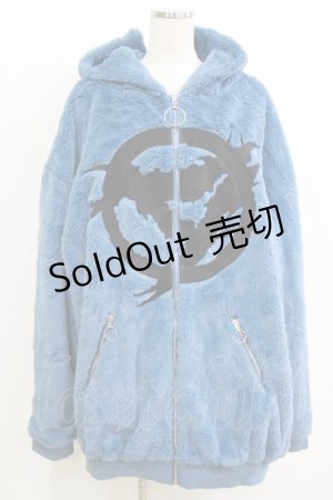 画像: Amilige / 刺繍入りファーZIPコート  ブルー H-26-01-21-050-PU-CO-KB-ZH