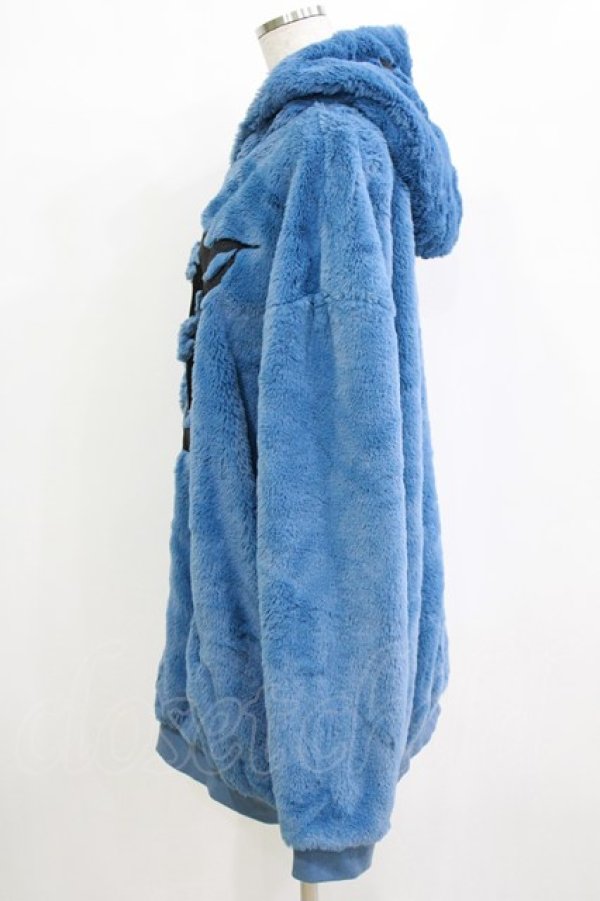 画像2: Amilige / 刺繍入りファーZIPコート  ブルー H-26-01-21-050-PU-CO-KB-ZH (2)