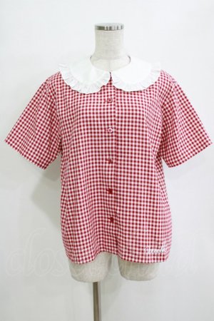 画像: MILK / ギンガムブラウス  レッド H-26-01-21-051-ML-BL-KB-ZH