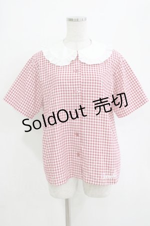 画像: MILK / ギンガムブラウス  レッド H-26-01-21-051-ML-BL-KB-ZH