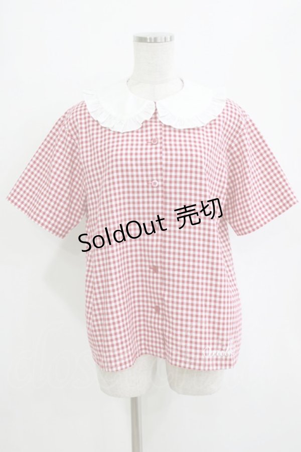 画像1: MILK / ギンガムブラウス  レッド H-26-01-21-051-ML-BL-KB-ZH (1)