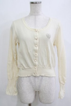 画像: Emily Temple cute / ロゴ刺繍ニットカーディガン  アイボリー H-26-01-21-053-ET-TO-KB-ZH