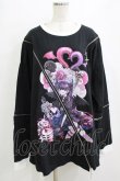 画像1: Amilige / 檀上大空コラボイラスト肩ZIPロングTシャツ「I'm a devil now!」  ブラック H-26-01-21-055-PU-TO-KB-ZH (1)