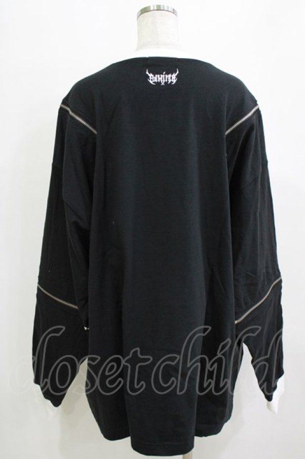 画像3: Amilige / 檀上大空コラボイラスト肩ZIPロングTシャツ「I'm a devil now!」  ブラック H-26-01-21-055-PU-TO-KB-ZH (3)