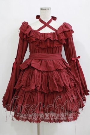 画像: Vallee lys / Coquelicot Dress -gauze-  ワイン H-26-01-21-005-GO-OP-KB-ZH
