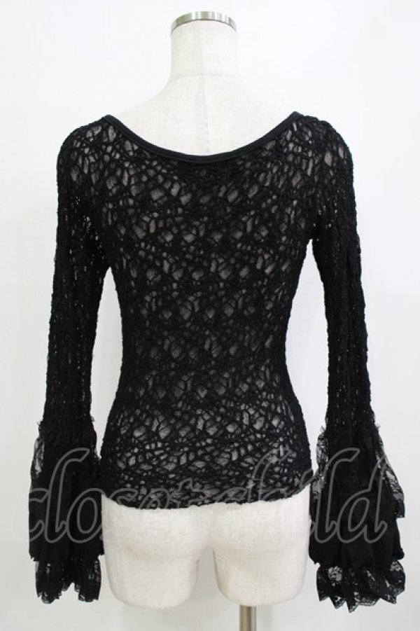 画像3: Qutie Frash / メッシュレーストップス  ブラック H-26-01-21-058-QU-TO-KB-ZH (3)