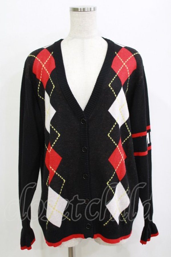 画像1: MILK / MILKアーガイルカーデ  ブラック H-26-01-21-060-ML-TO-KB-ZH (1)