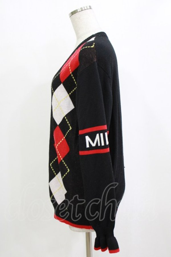 画像2: MILK / MILKアーガイルカーデ  ブラック H-26-01-21-060-ML-TO-KB-ZH (2)