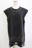 画像1: HELL CAT PUNKS / チェーン付ダメージカットソー  グレー H-26-01-21-061-PU-TO-KB-ZH (1)