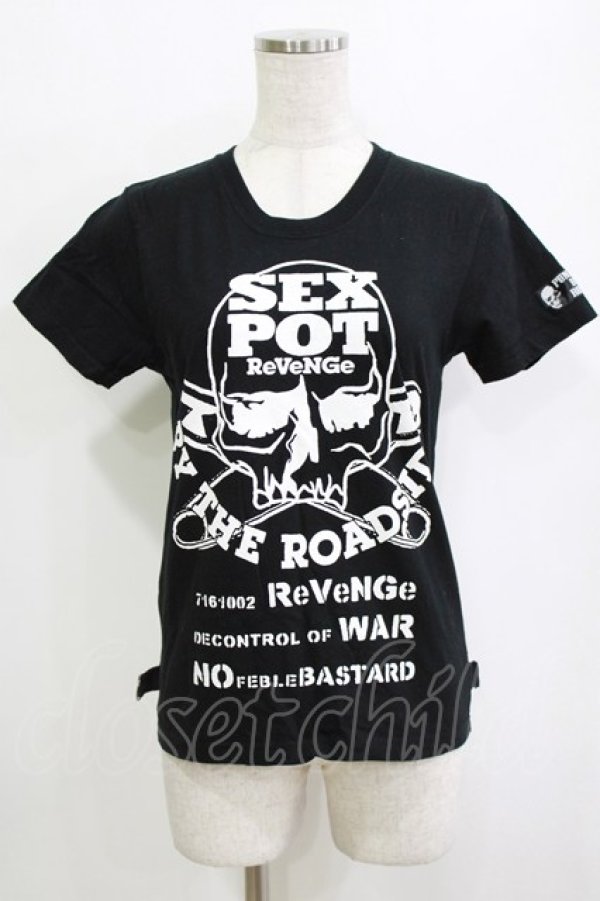 画像1: SEX POT ReVeNGe / プリントTシャツ S ブラック H-26-01-21-062-SP-TO-KB-ZH (1)