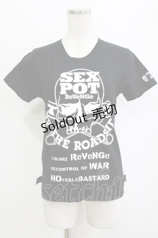 画像1: SEX POT ReVeNGe / プリントTシャツ S ブラック H-26-01-21-062-SP-TO-KB-ZH (1)
